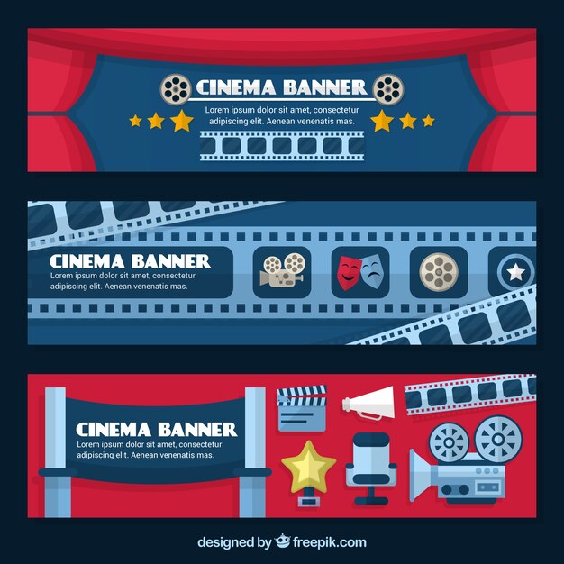 banderas cine rojos y azules