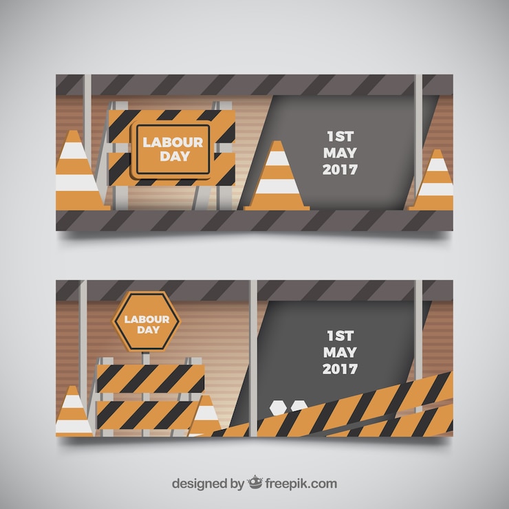 Vector gratuito banderas del día del trabajo