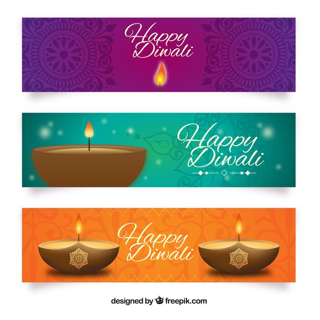 banderas de feliz diwali