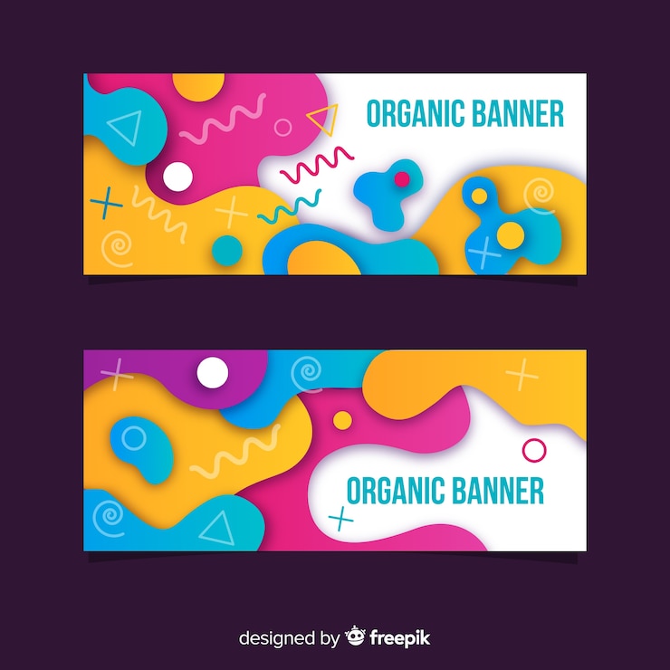 Vector gratuito banderas de formas orgánicas abstractas