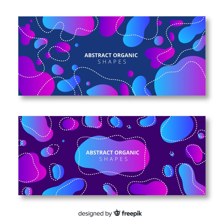 Vector gratuito banderas de formas orgánicas abstractas