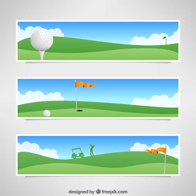 Vector gratuito banderas golf