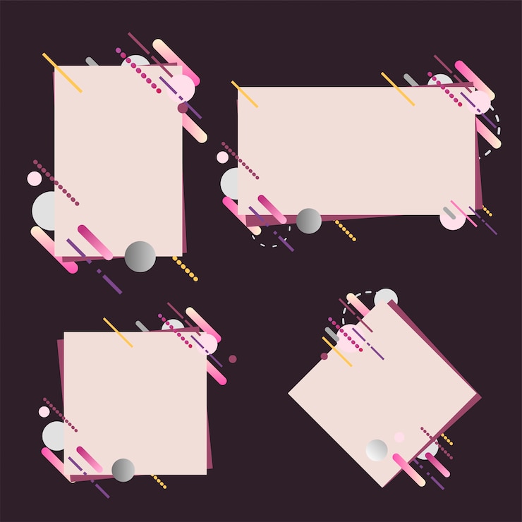 Vector gratuito banderas modernas en varias formas conjunto ilustración