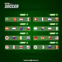 Vector gratuito banderas de países para fútbol