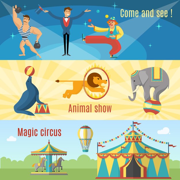 Banderas planas de circo