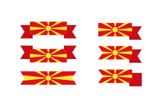 Banderas planas de macedonia del norte