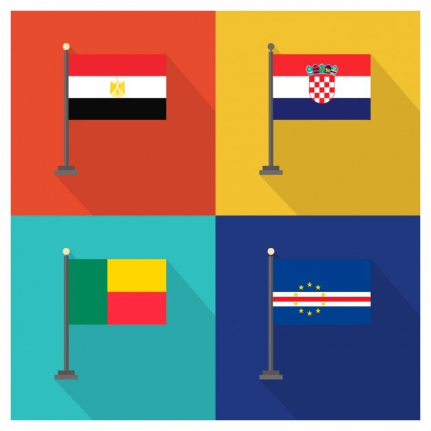 Vector gratuito banderas de siria croacia benín y cabo verde