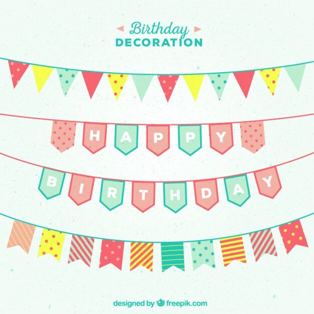 Banderillas de cumpleaños de colores
