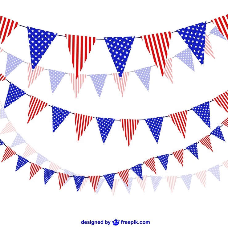 Vector gratuito banderines de estados unidos