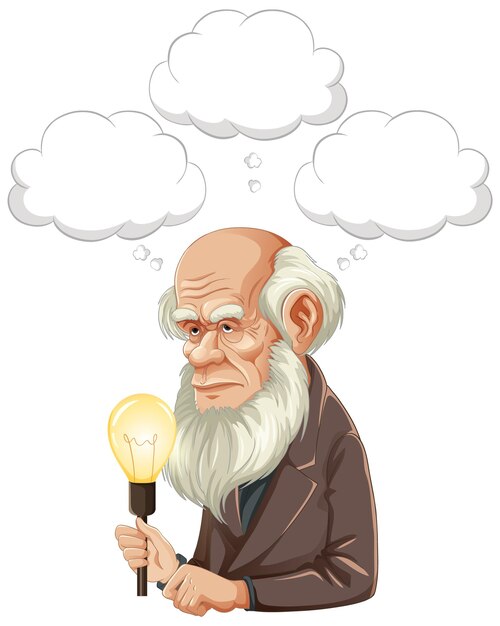 Bangkok Tailandia 25 de mayo de 2023 Caricatura de Charles Darwin