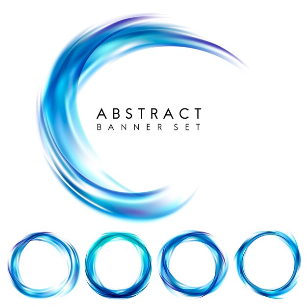 Banner abstracto en azul