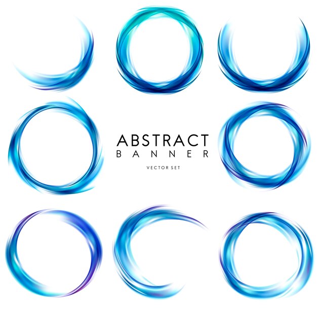 Banner abstracto en azul