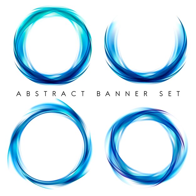 Banner abstracto en azul