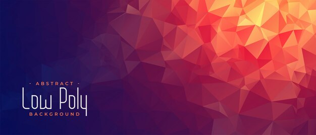 Banner abstracto de baja poli con tono naranja claro