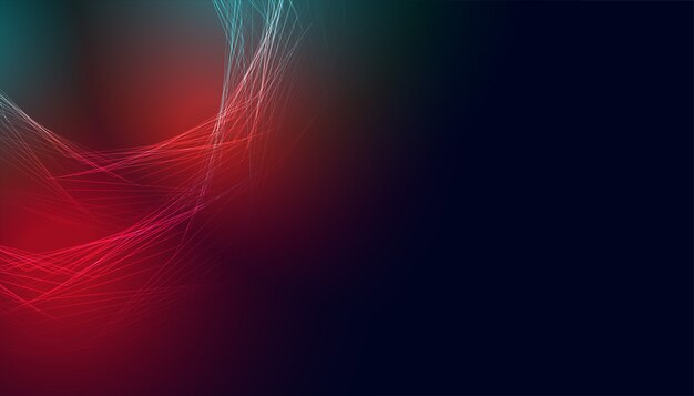 Banner abstracto brillante con luces rojas y azules