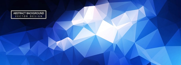 Vector gratuito banner abstracto brillante polígono azul