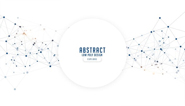 banner abstracto de ciencia poligonal baja para vector de conectividad tecnológica