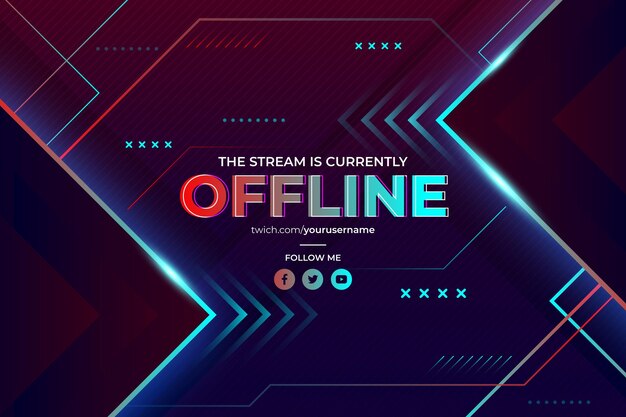 Banner abstracto de contracción sin conexión en estilo gamer