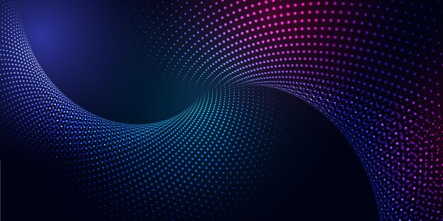 Banner abstracto con un diseño moderno de partículas cibernéticas