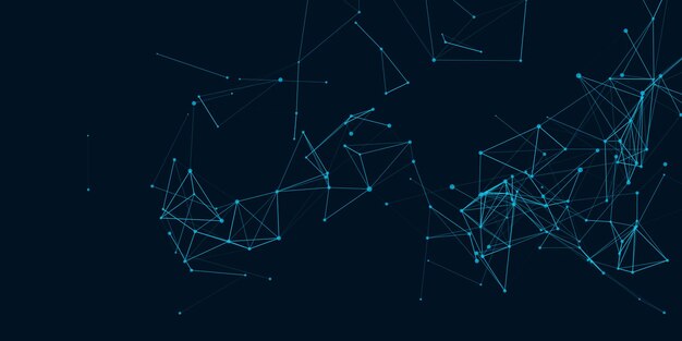 Banner abstracto con diseño de plexo de baja poli.