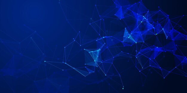 Banner abstracto con diseño de plexo tecnológico moderno