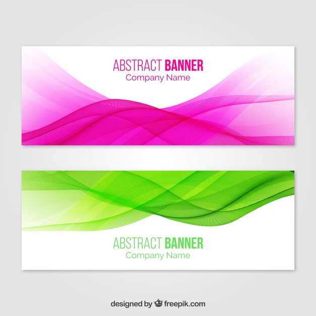 Banner abstracto con formas onduladas