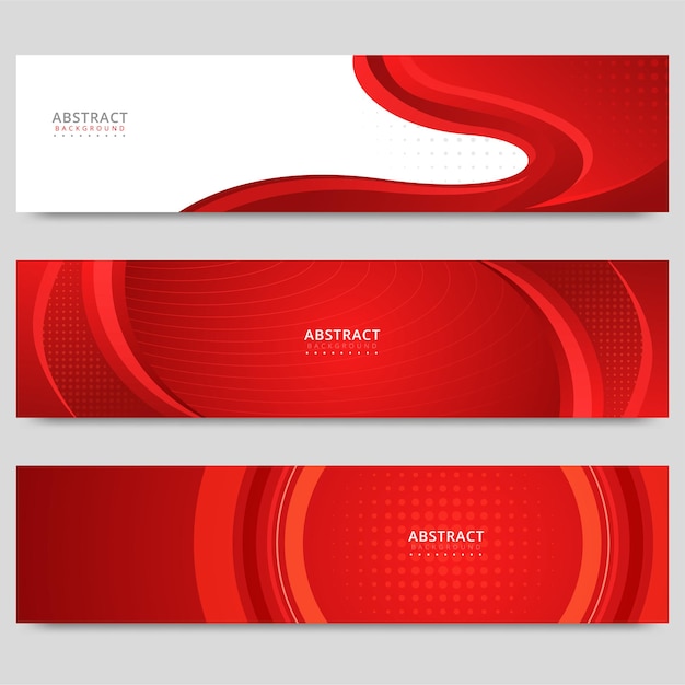 Banner abstracto rojo y blanco