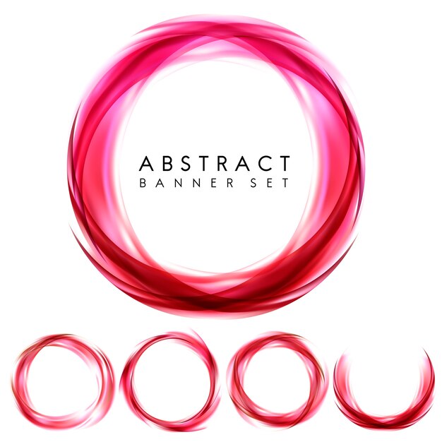 Banner abstracto en rojo