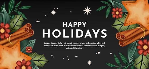 Vector gratuito banner acuarela felices fiestas