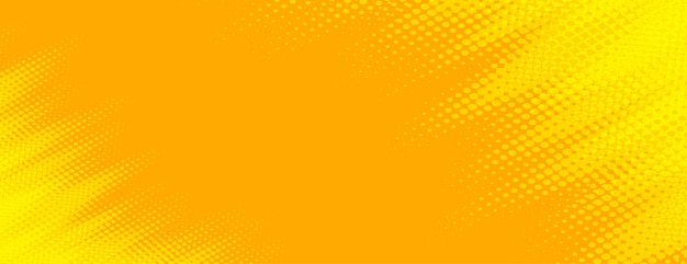 Vector gratuito banner amarillo brillante con efecto de trama de semitonos