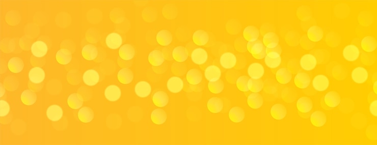 Vector gratuito banner amarillo con efecto de luz bokeh