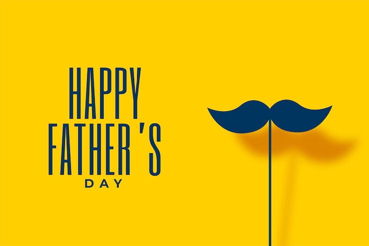 Vector gratuito banner amarillo feliz día del padre en estilo papel