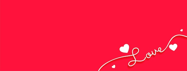 Banner de amor limpio para el diseño del día de San Valentín