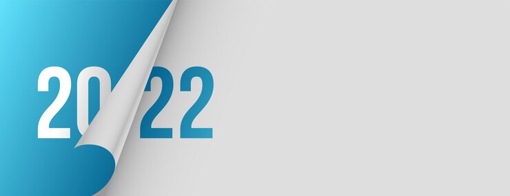 Vector gratuito banner de año nuevo 2022 en estilo de rizo de página