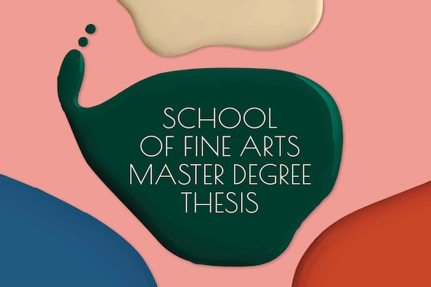 Banner de anuncio abstracto de pintura de color de vector de plantilla de escuela de bellas artes
