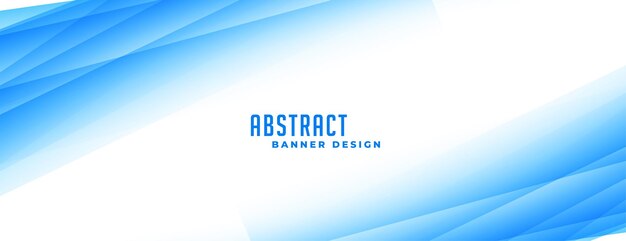 Banner azul abstracto con líneas de degradado