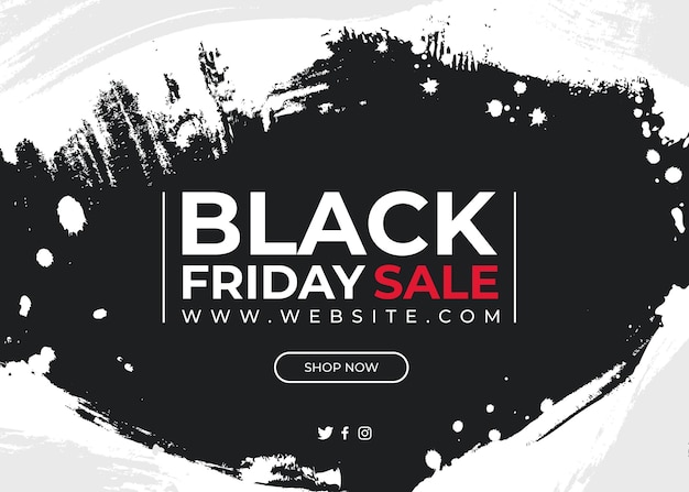 Banner para black friday en blanco y negro