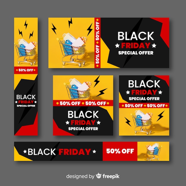 Vector gratuito banner black friday combinación