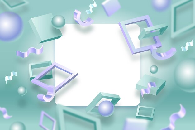 Banner en blanco con formas geométricas