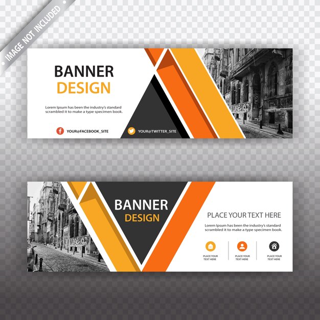 Banner blanco y naranja