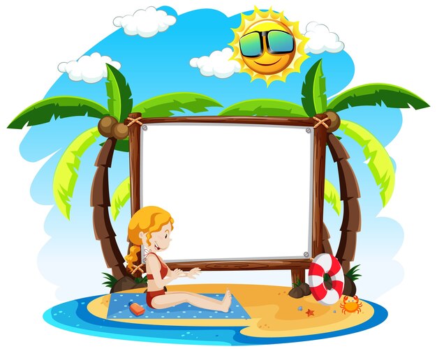 Banner en blanco con tema de verano