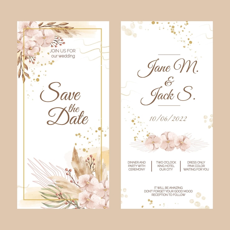 Vector gratuito banner de boda boho acuarela