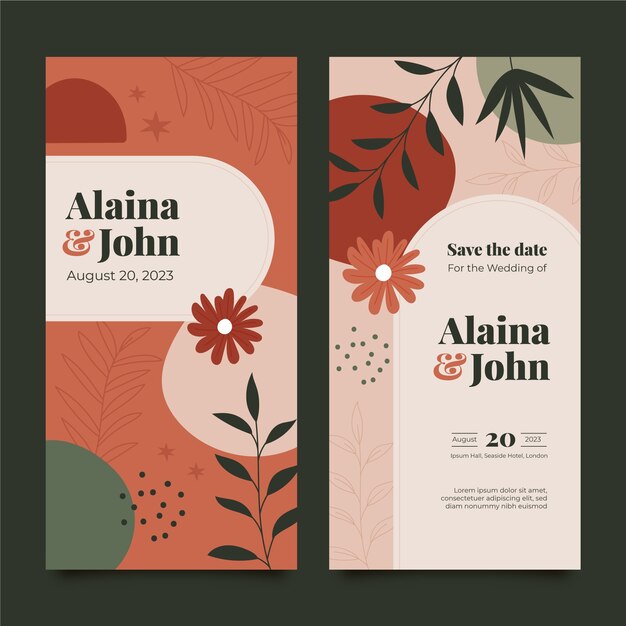 Banner de boda boho dibujado a mano