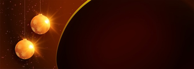 Vector gratuito banner de bola de feliz navidad