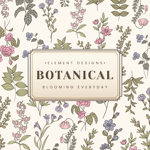 Vector gratuito banner botánico de texto