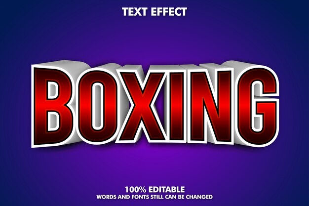 Banner de boxeo - efecto de texto 3D editable