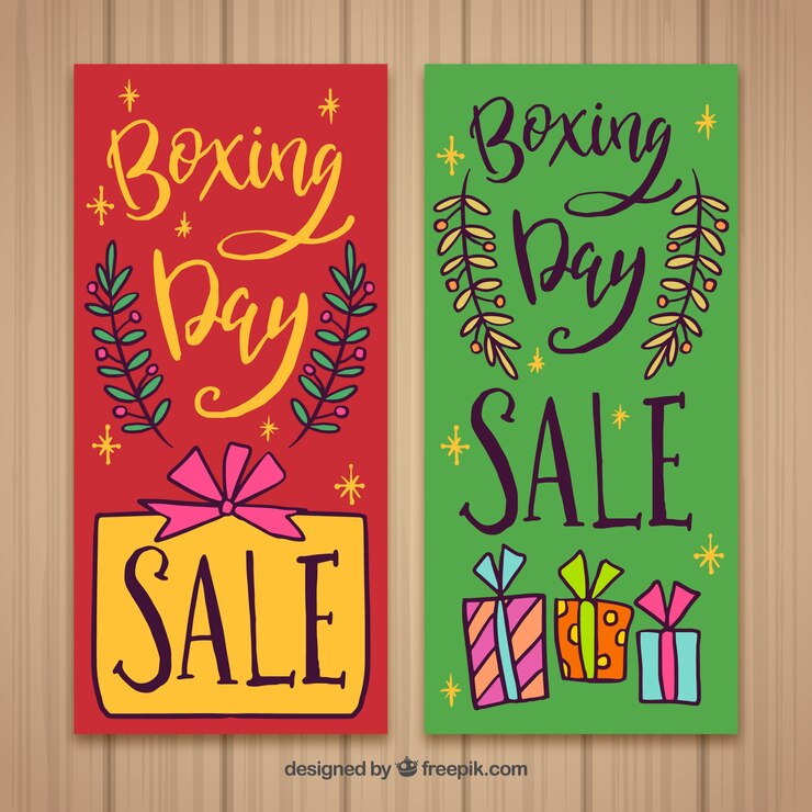 Vector gratuito banner de boxing day colorido