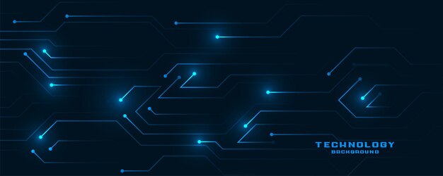 Banner brillante de líneas de circuito de tecnología