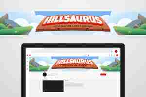 Vector gratuito banner de canal de youtube degradado