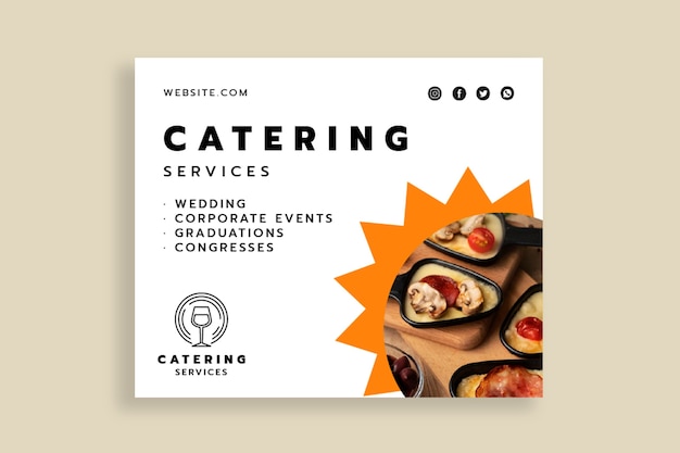 Banner de catering profesional moderno.